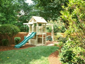 Cool Playset in Apex designed to work in small backyard