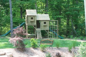 Split Level wooden fort designed for older kids in Holly Springs