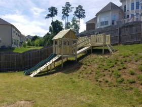 Playset Built on Significant Slope