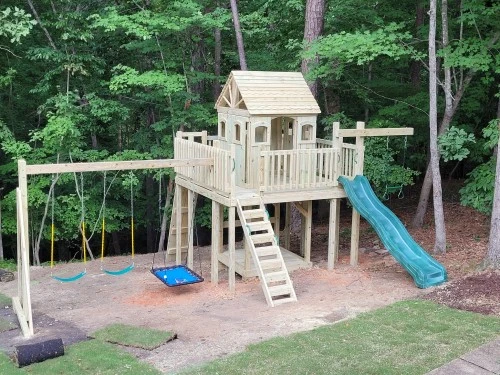 Playground with large deck and design features